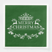 Groen en wit kerstpapier Napkins Servetten (Voorkant)