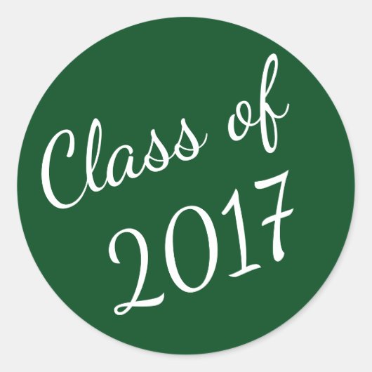 Groen en Wit Klasse van 2017 Afstuderen Stickers (Voorkant)