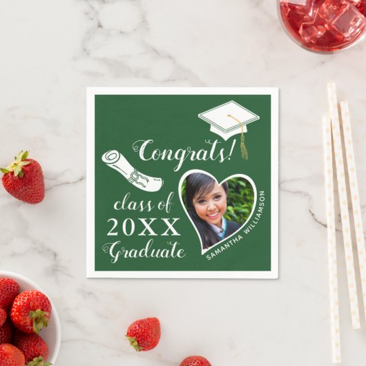 Groen en Wit Klasse van 2025 Congrats Afstuderen Servet (Insitu)
