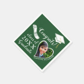 Groen en Wit Klasse van 2025 Congrats Afstuderen Servet (Hoek)