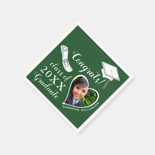 Groen en Wit Klasse van 2025 Congrats Afstuderen Servet (Hoek)