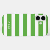 Groen en Wit Klassieke Strepen Monogram Case-Mate iPhone Case (Achterkant (horizontaal))
