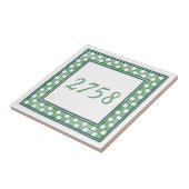 Groen en wit klein huisnummer tegeltje (Zijkant)