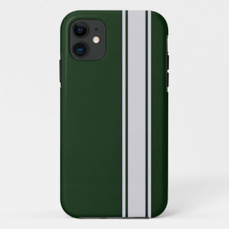 Groen en wit koolstofvezel Stripe iPhone 5 Hoesje