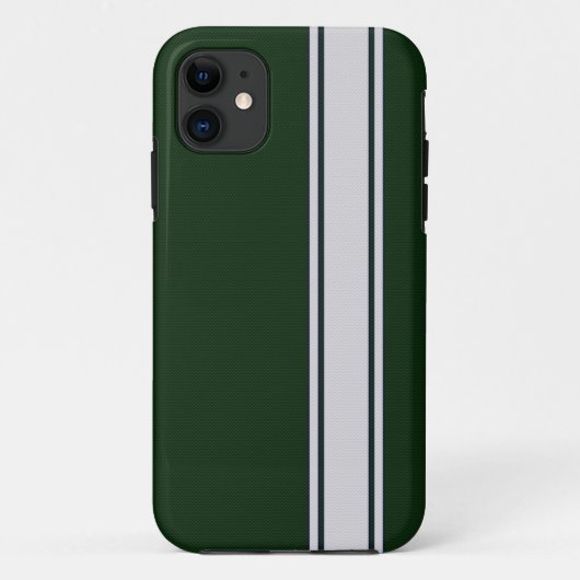 Groen en wit koolstofvezel Stripe iPhone 5 Hoesje (Achterkant)