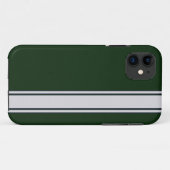 Groen en wit koolstofvezel Stripe iPhone 5 Hoesje (Achterkant (horizontaal))