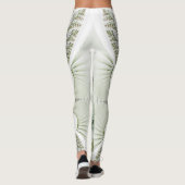 Groen en wit letterlijk ontwerp leggings (Achterkant)