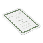 Groen en wit Lijst Weddenschap Bespaar de Datum Magneet (Rechterzijde)