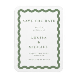 Groen en wit Lijst Weddenschap Bespaar de Datum Magneet