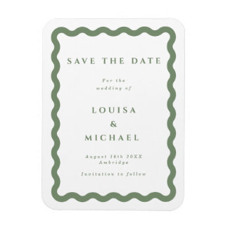 Groen en wit Lijst Weddenschap Bespaar de Datum Magneet