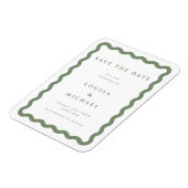 Groen en wit Lijst Weddenschap Bespaar de Datum Magneet (Linkerzijde)