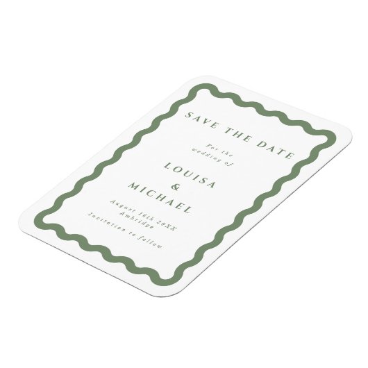 Groen en wit Lijst Weddenschap Bespaar de Datum Magneet (Linkerzijde)