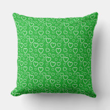 Groen en Wit Love Hearts Patroon