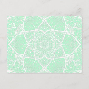 Groen en wit Mandala - Loergann in Jade Briefkaart