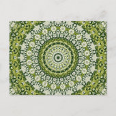 Groen en Wit Mandala Patroon Ontwerp Briefkaart (Voorkant)