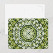 Groen en Wit Mandala Patroonontwerp Briefkaart (Voorkant / Achterkant)