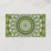 Groen en Wit Mandala Patroonontwerp Visitekaartje (Voorkant)