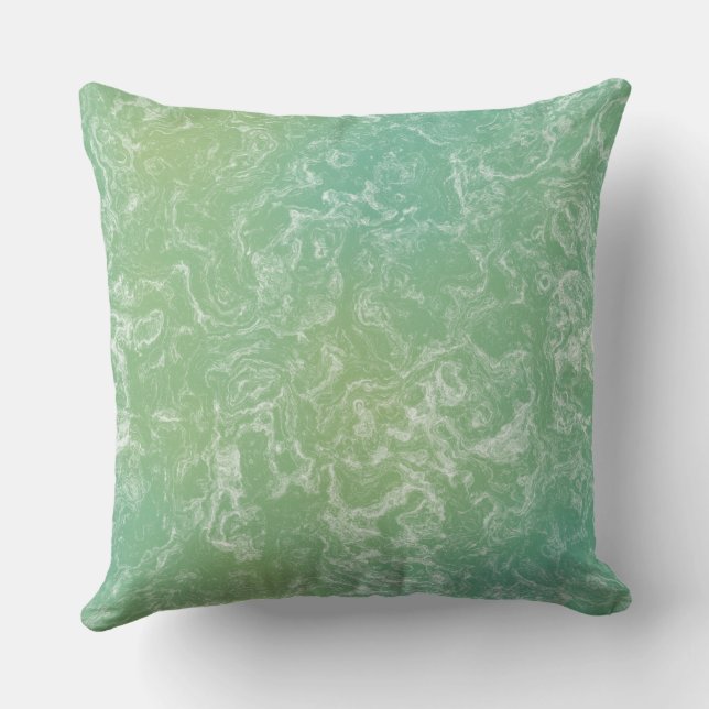 groen en wit Marmer abstract Kussen (Achterkant)