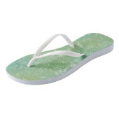 Groen en Wit Marmeren Swirl Abstract Teenslippers (Schuin)