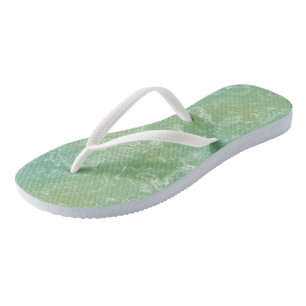 Groen en Wit Marmeren Swirl Abstract Teenslippers