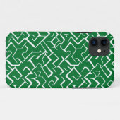 Groen en wit Meander Patroon | Moderne Maze Case-Mate iPhone Case (Achterkant (horizontaal))