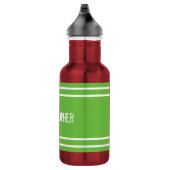 Groen en wit met naam en strepen waterfles (Rechts)