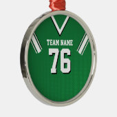 Groen en wit met zwart Football Metalen Ornament (Rechts)
