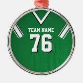 Groen en wit met zwart Football Metalen Ornament (Voorkant)
