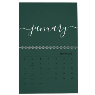 Groen en Wit Minimalistisch 2027 Kalender