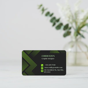 Groen en Wit Minimalistisch Modern Visitekaartje