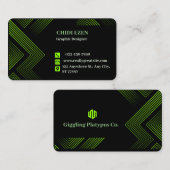 Groen en Wit Minimalistisch Modern Visitekaartje (Voorkant / Achterkant)