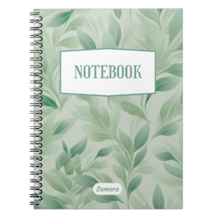 Groen en wit minimalistisch natuurlijk Notitieboek