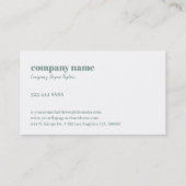 groen en wit minimalistisch ontwerp visitekaartje (Achterkant)