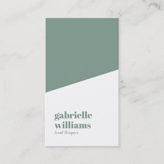groen en wit minimalistisch ontwerp visitekaartje (Voorkant)