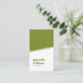 Groen en wit minimalistisch ontwerp visitekaartje (Staand voorkant)