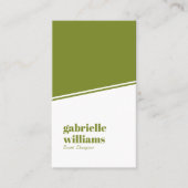 Groen en wit minimalistisch ontwerp visitekaartje (Voorkant)