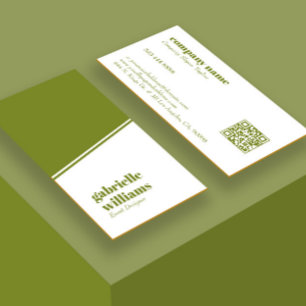 Groen en wit minimalistisch ontwerp visitekaartje
