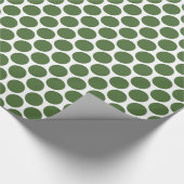Groen en Wit Mod Big Polka Dots Cadeaupapier (Hoek)