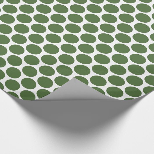 Groen en Wit Mod Big Polka Dots Cadeaupapier (Hoek)
