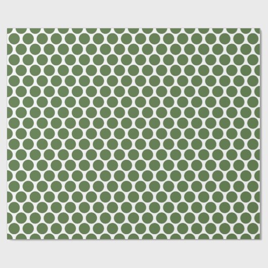 Groen en Wit Mod Big Polka Dots Cadeaupapier (Vlak)