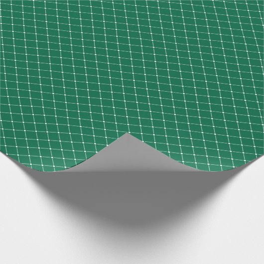 Groen en Wit Modern Plaid Kerstmis Cadeaupapier (Hoek)
