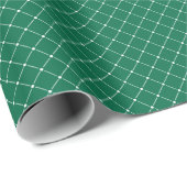 Groen en Wit Modern Plaid Kerstmis Cadeaupapier (Rol Hoek)