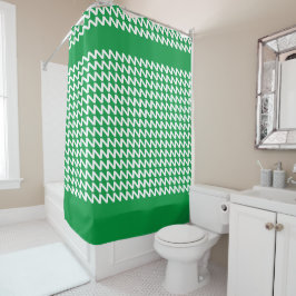 Groen en wit Modern Sharp Waves Douchegordijn