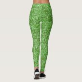 Groen en wit modern stijlvol trendy patroon leggings (Achterkant)