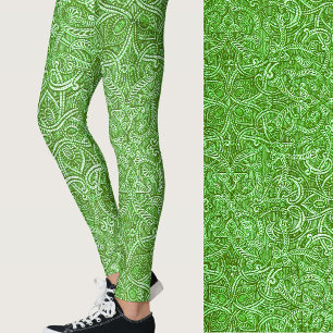 Groen en wit modern stijlvol trendy patroon leggings