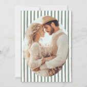 Groen en Wit Moderne Fotobruiloft Save The Date (Achterkant)