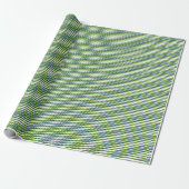Groen en wit Moiré Stripes - Trippy Abstract Cadeaupapier (Uitgerold)