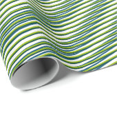 Groen en wit Moiré Stripes - Trippy Abstract Cadeaupapier (Rol Hoek)