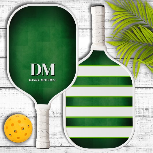 Groen en wit monogram pickleballpaddle pickleball paddle
