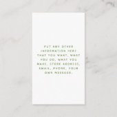 Groen en wit monstera, sociaal links bedankt informatiekaartje (Achterkant)